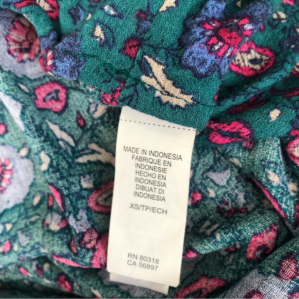 Lucky Brand teal floral top small - Picture 4 of 8